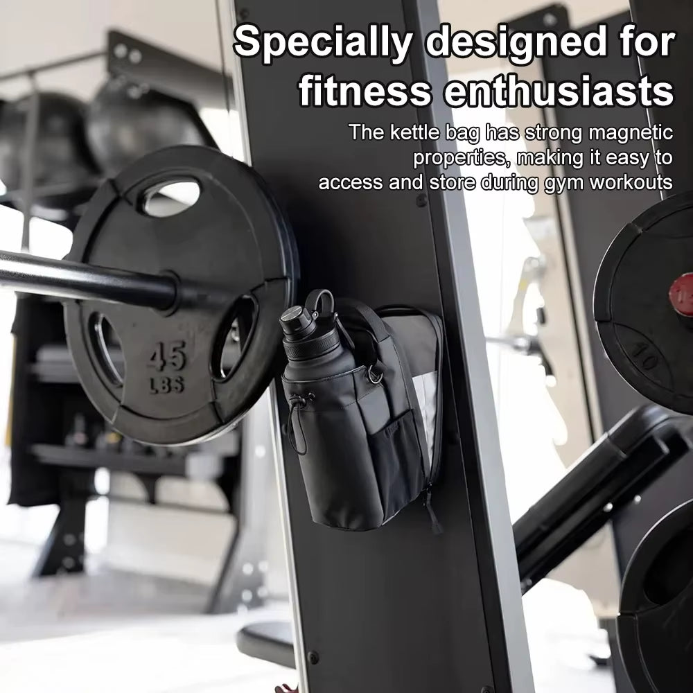 Portable Magnetic Gym Pouch – Water Bottle & Phone Carrier with Extra Storage