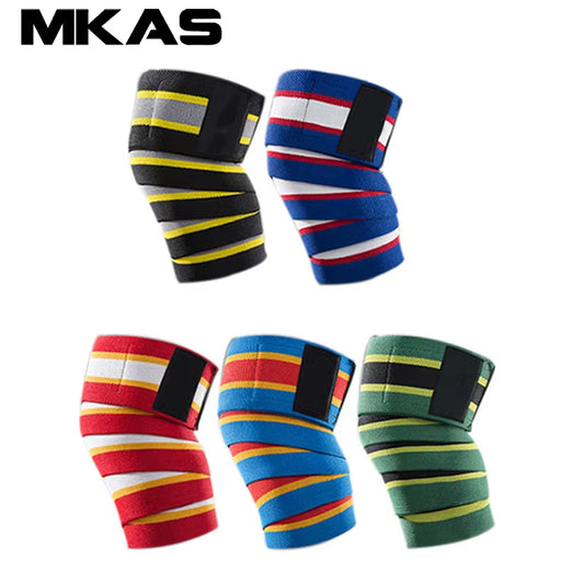 Elastic Knee Wraps for Men – Compression Support for Weightlifting & Sports