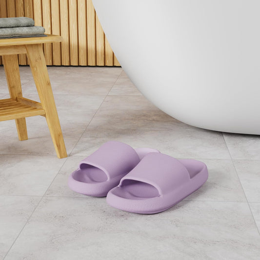 Pillow Slippers for Women and Men Non Slip Quick Drying Shower Slides Bathroom Sandals | Ultra Cushion | Thick Sole