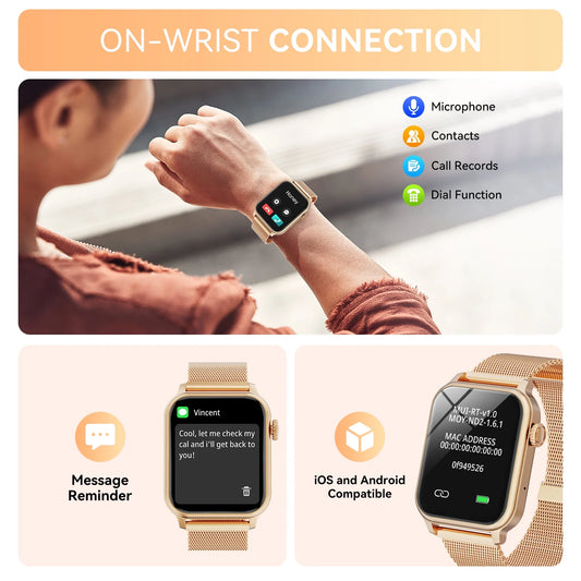 Women’s Smartwatch – 1.85” Screen, 600mAh Battery