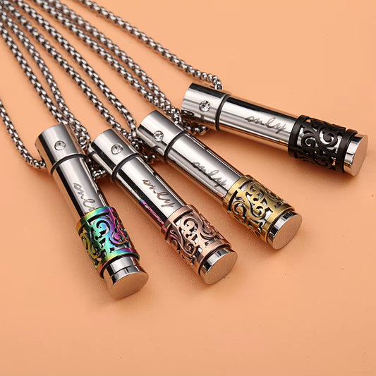 New 2024 Essential Oil Necklace – Aromatherapy Diffuser Pendant in Stainless Steel – Perfume Jewelry Gift for Her