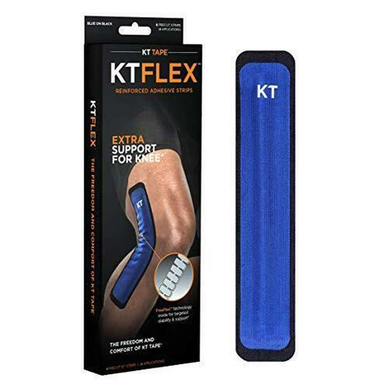 KT Tape KT Flex Reinforced Adhesive Strips for Knees, 8 Pre Cut 10 Inch Strips,