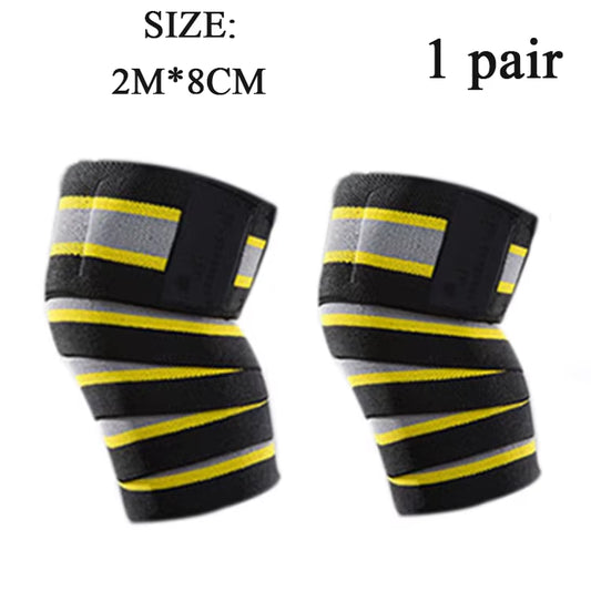 Elastic Knee Wraps for Men – Compression Support for Weightlifting & Sports